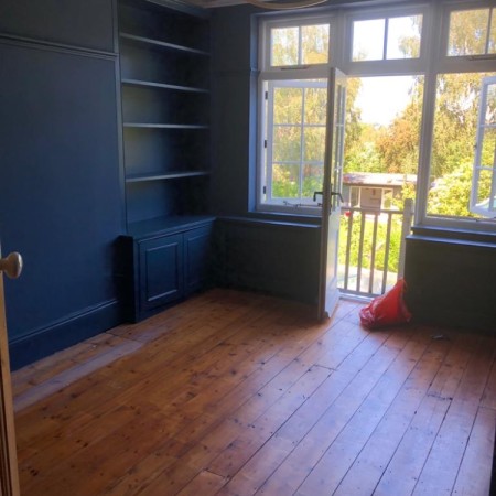 Living room painting, shelving, decorating - North London