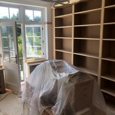Living room painting, shelving, decorating - North London