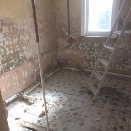 From a separate toilet and bathroom into a modern family bathroom