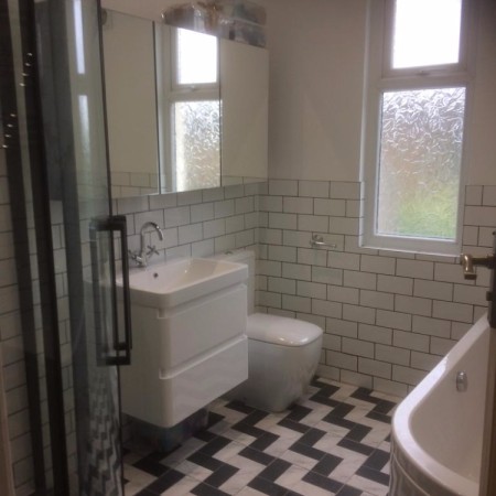 From a separate toilet and bathroom into a modern family bathroom