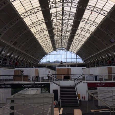 Painting shop unit in the British Design Centre in Islington