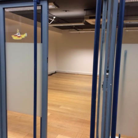 Painting shop unit in the British Design Centre in Islington