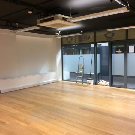 Painting shop unit in the British Design Centre in Islington