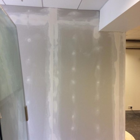 Painting shop unit in the British Design Centre in Islington