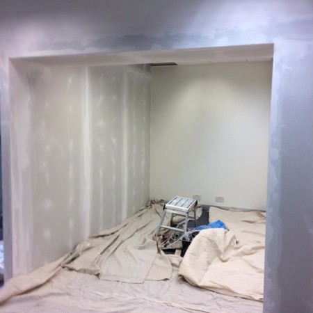 Painting shop unit in the British Design Centre in Islington